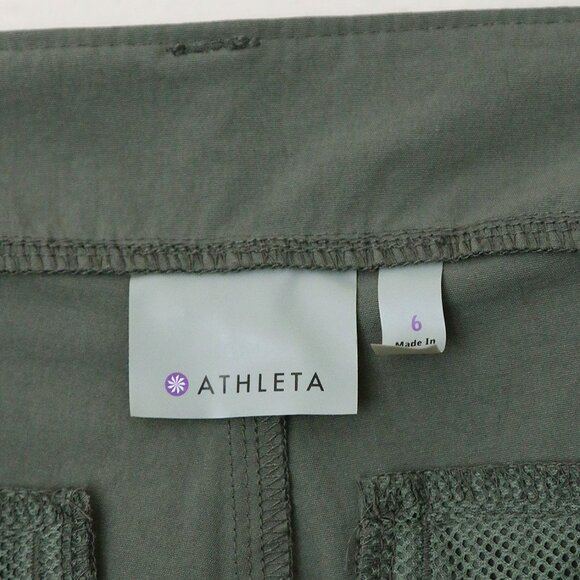 Athleta Palisade Ankle Pant Jasper Olive Green Size 6 Athleisure Casual Outdoor - Picture 9 of 15